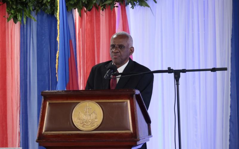 edgard-leblanc-fils,-president-of-the-presidential-transitional-council-and-fritz-blizaire-prime-minister