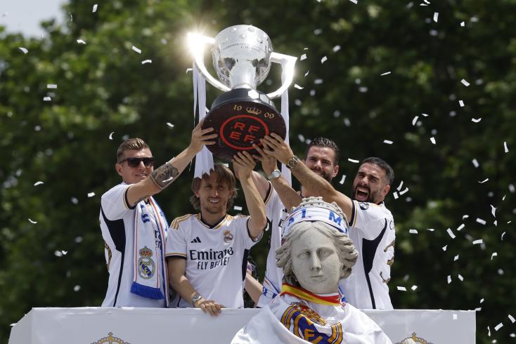 spain:-real-madrid-celebrates-its-36th-league-title